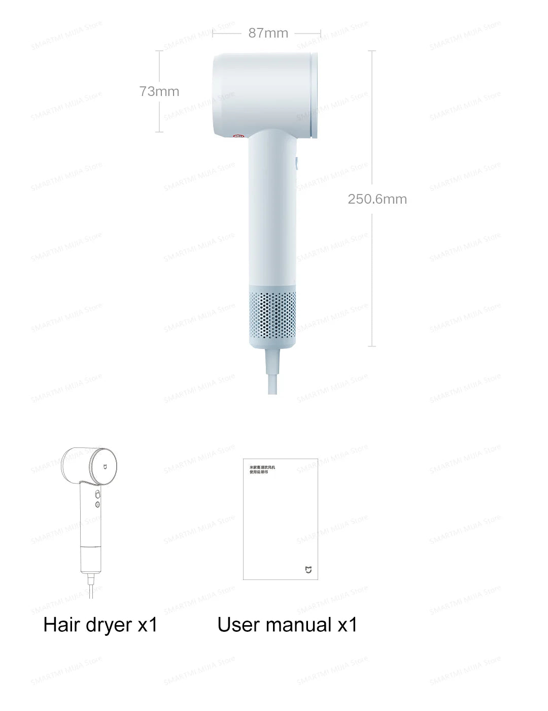 2025 New XIAOMI MIJIA High-Speed Hair Dryer,110000rpm,62m/s Powerful airflow,8 Airflow Mode,347g 4 Color,CN Version With Adapter
