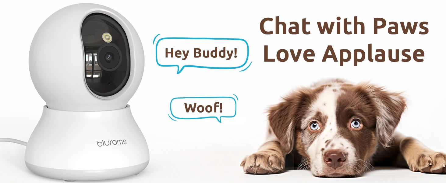 blurams Pet Camera 2K, 360° Indoor Security Camera, Dog Camera with Phone App, PTZ Cameras for Home Security Indoor, 2-Way Audio