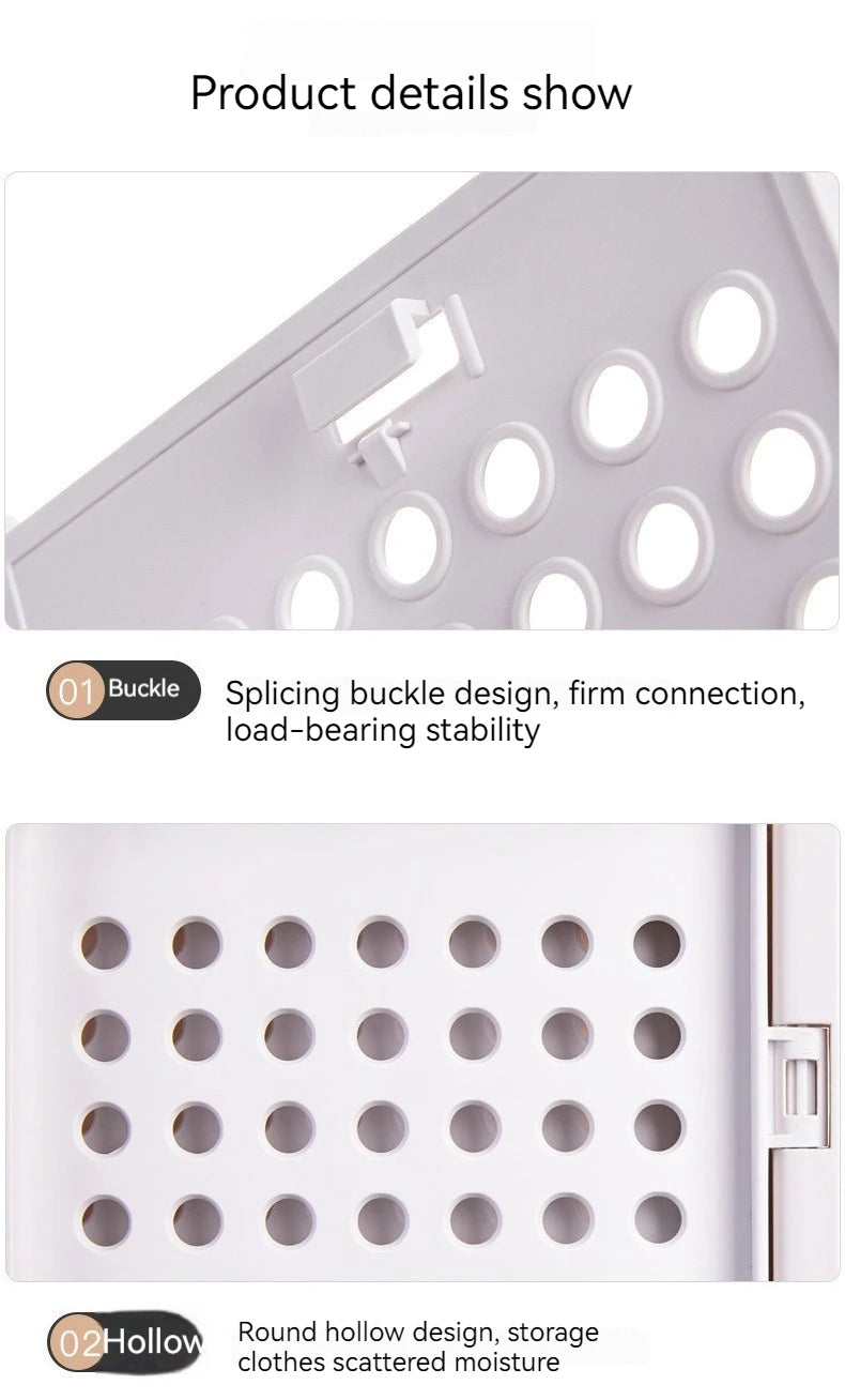 6 Pack Folding Closet Organizers Storage Box, Stackable Plastic Storage Basket, Closet Organizers and Storage Drawer Shelf Stora