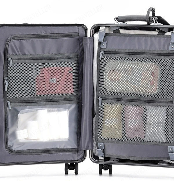 Aluminum Frame Luggage Password Carry on Luggage with Wheels Quiet Universal Wheel Fashion Travel Box Pull Rod Box