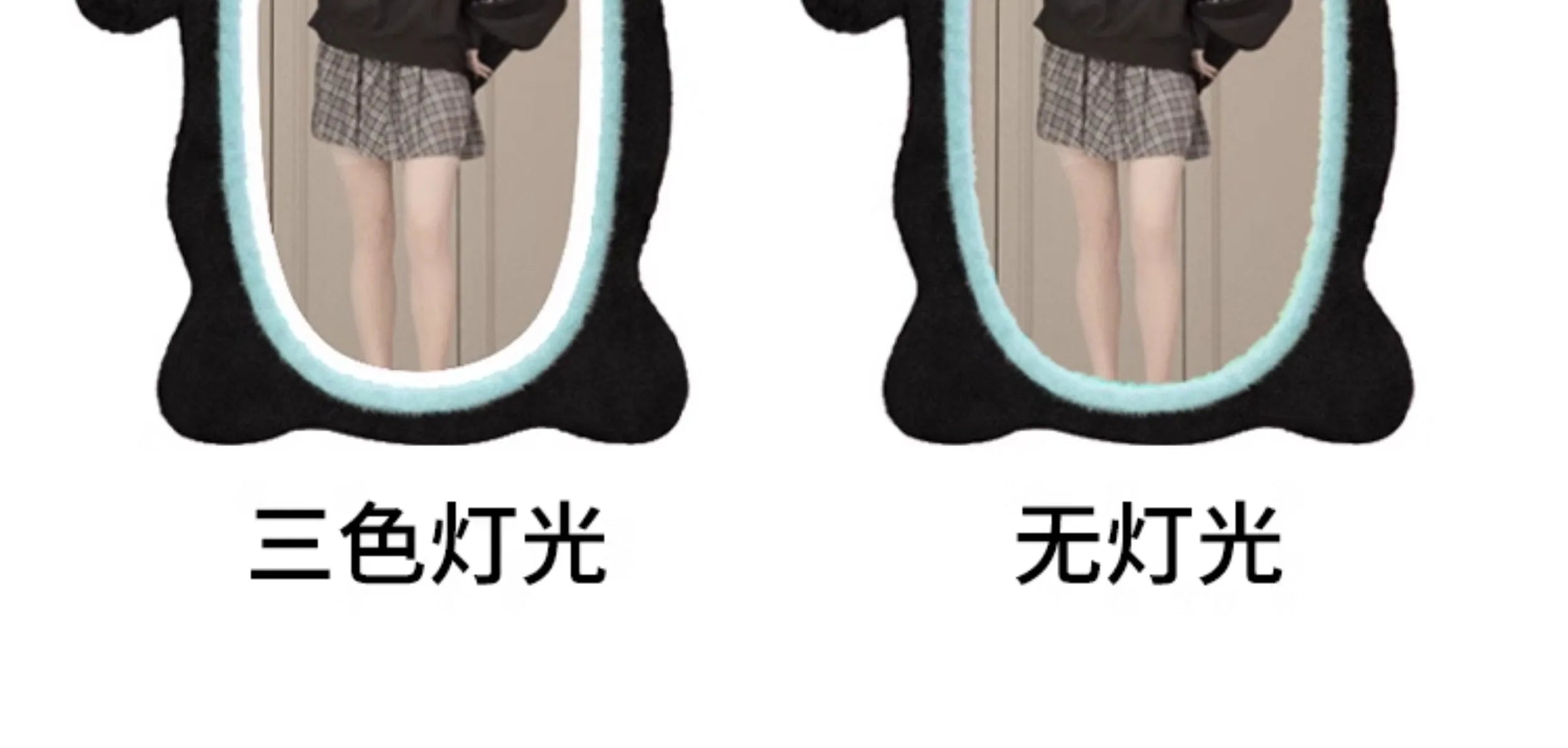 Aesthetic Light Mirror Long LED Girls Standing Smart Makeup Full Body Vanity Mirror Cute Standing Espelhos Home Decorations