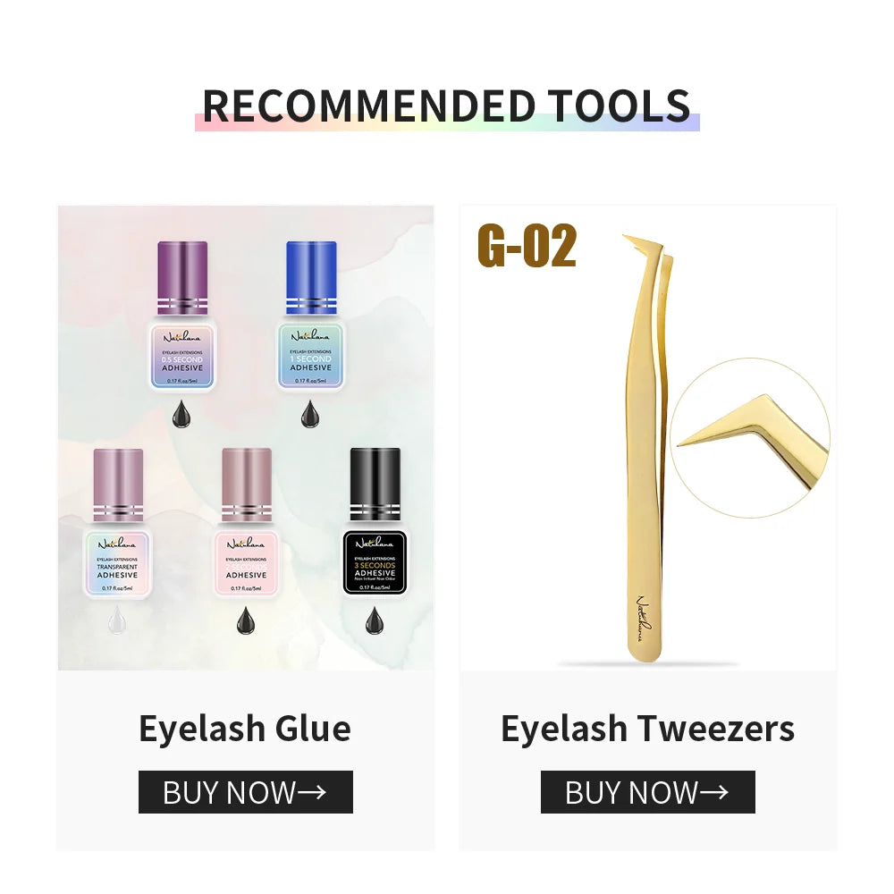 NATUHANA W-Shaped 4D 5D Volume Eyelash Extensions Premade Volume Fans W Shape Lashes Natural Soft False Eyelashes for Makeup