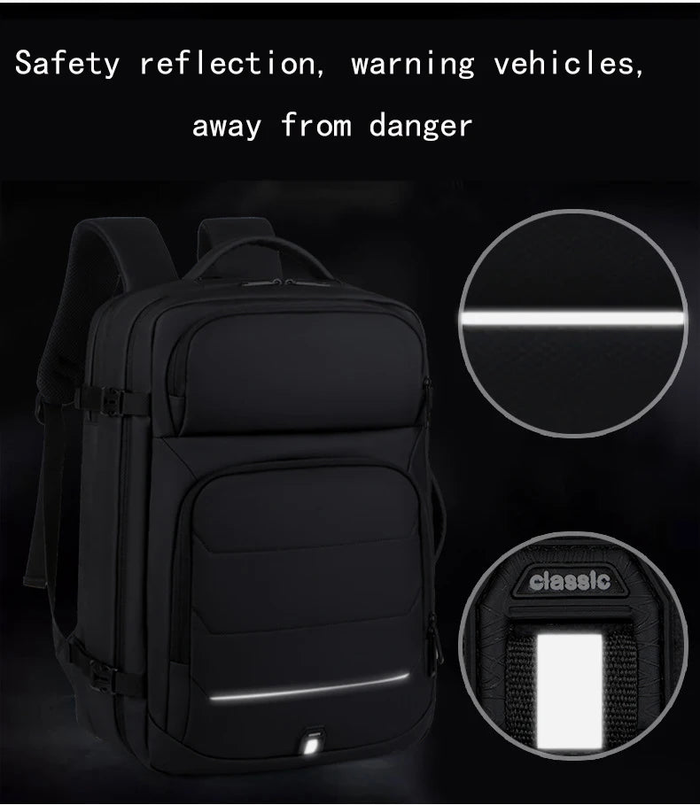 Expandable Men‘s 17 Inch Laptop Backpacks Waterproof Notebook Bag USB Schoolbag Sports Travel School Bag Pack Backpack For Male