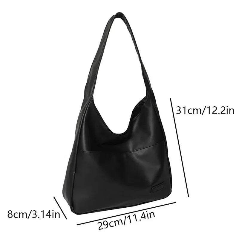 Simple and casual retro shoulder bag, trendy for casual commuting, large capacity tote bag