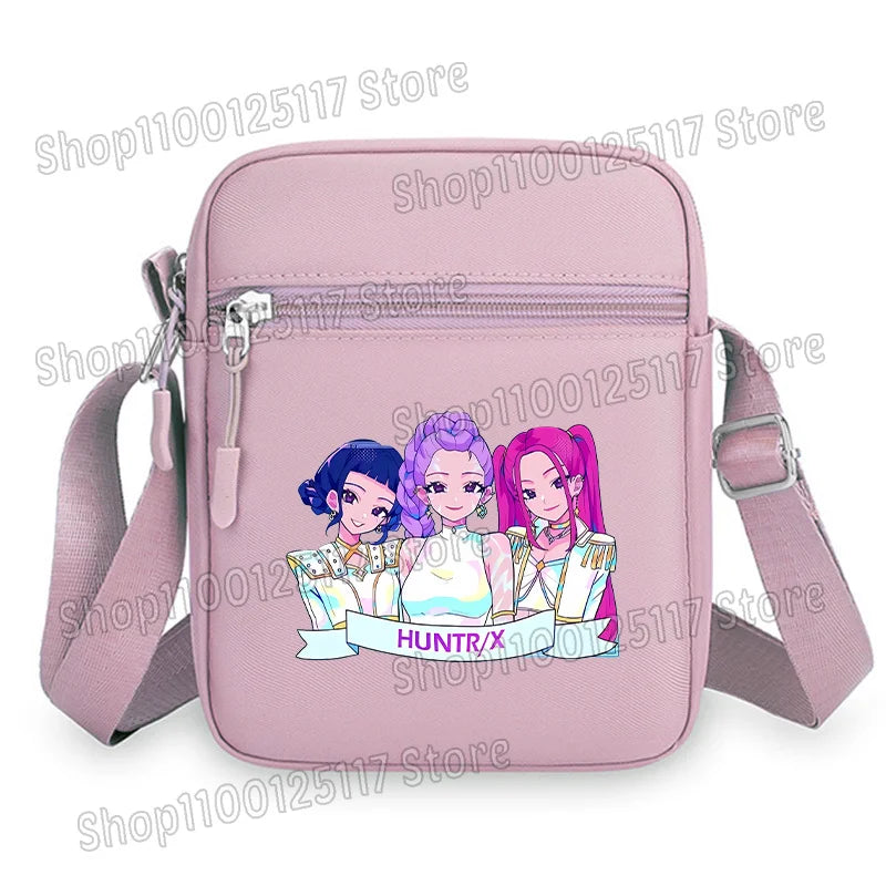 Demon Hunters Kpop Crossbody Bag Women Shoulder Bags Girls Square Bag Mobile Phone Storage Bags Outdoor Anime Printed Handbag