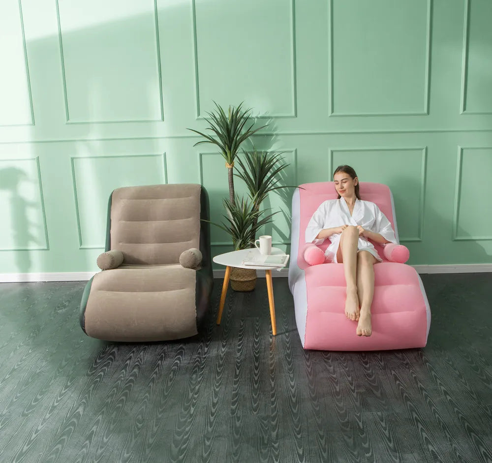 K-STAR New Inflatable Lazy Sofa Fashionable And Comfortable Lunch Rest Lazy Chair Indoor Foldable Bed Leisure Air Bench Hot 2023