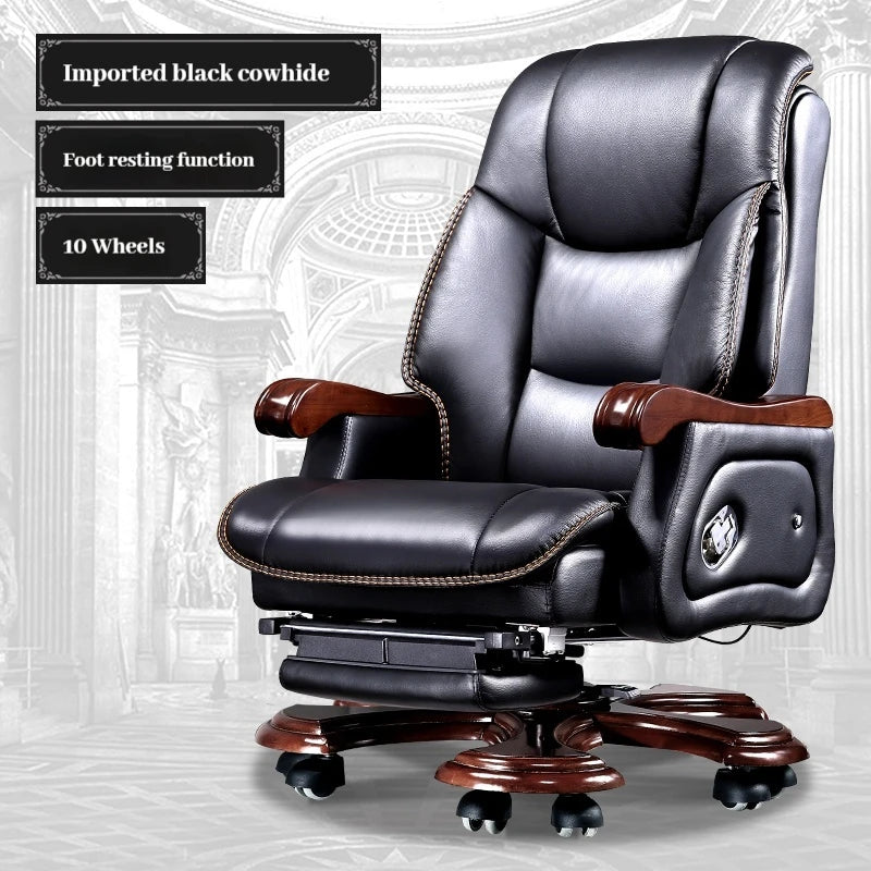 Leather Wheel Office Chair Support Design Relax Modern Massage Chair Chaise Mobile Comfy Luxury Silla Oficina Office Furniture