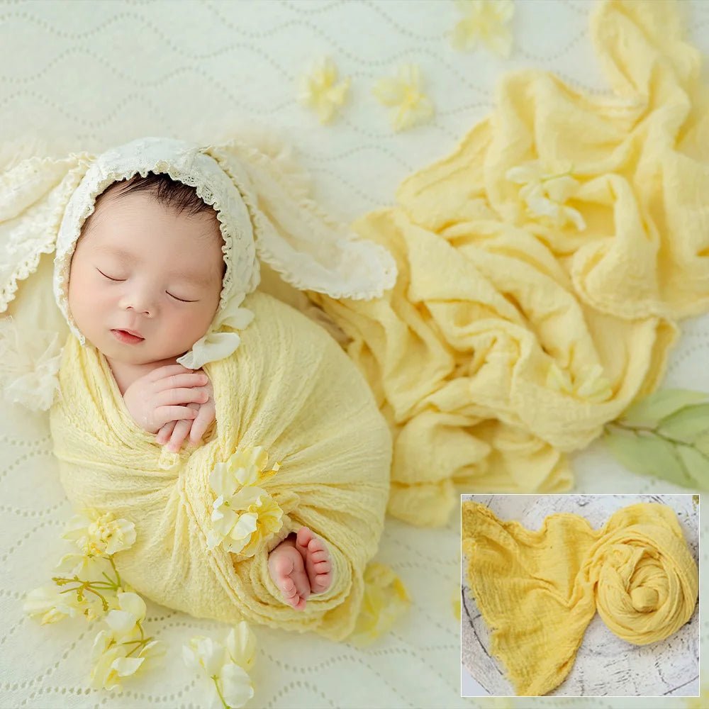 Newborn Photography Props Soft High Stretchable Cotton Seersucker Wrap Baby Posing Aid Photoshoot Props Babies Photo Accessories
