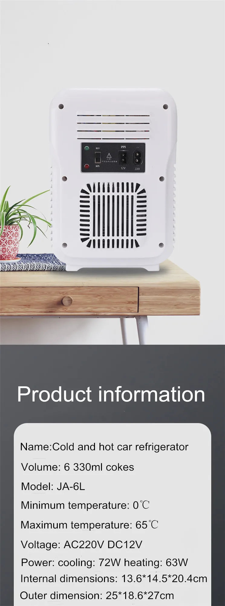 6L Mini Refrigerator, Small Household Dormitory, Car And Home Dual-Purpose Student Car Refrigerator Single Person Household