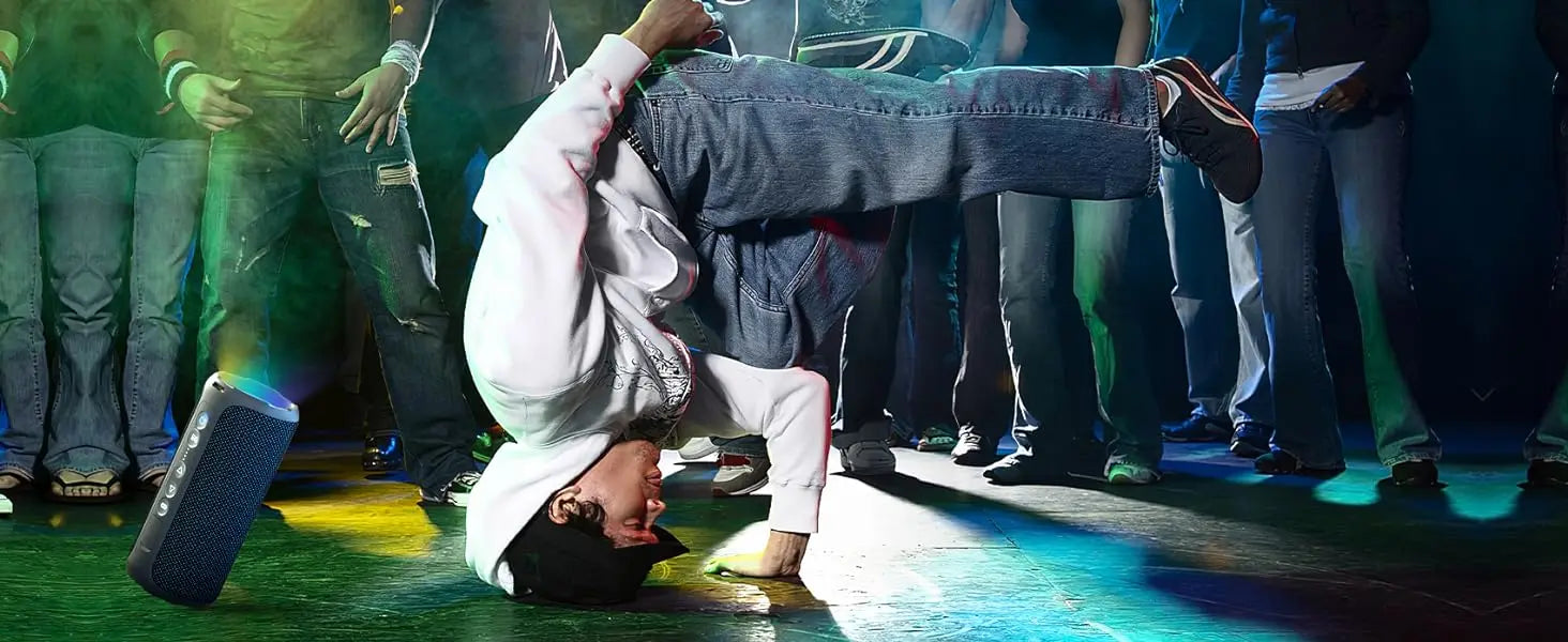 Ortizan X8 Pro Bluetooth Speaker Portable with 40W Stereo Sound,Rich Bass,IPX7 Waterproof, 30H Playtime, Mixed Color Lights,3 EQ