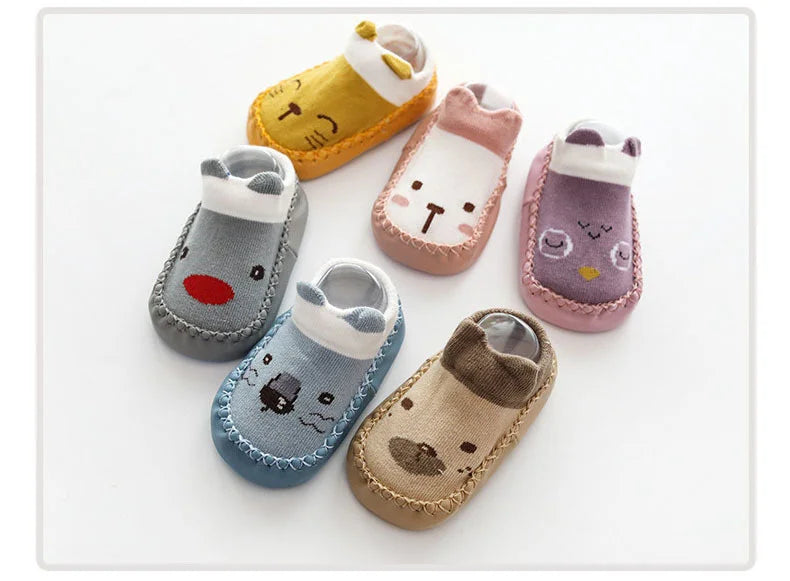 Baby Socks Slippers With Rubber Soles Girl Boy Infant Newborn Children Floor Socks Shoes Anti Slip Soft Sole Toddlers Indoor