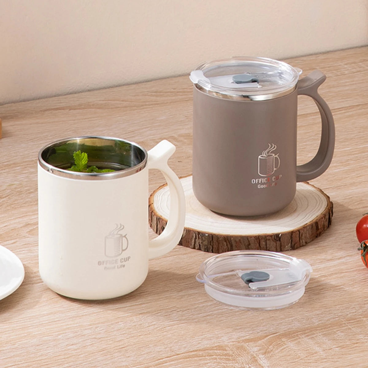 500ml Thermal Milk Coffee Cup With Handle 304 Stainless Steel Double-layer Insulated Mug Leak-proof Drinking Cup Drinkware