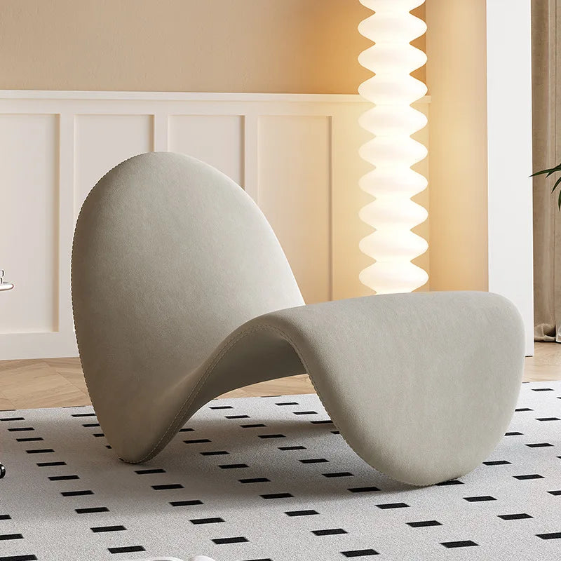 Velvet Italian Minimalist Lazy Sofa Chair Living Room Furniture Modern Minimalist Single Leisure Chair Nordic Lamb Lounge Chair