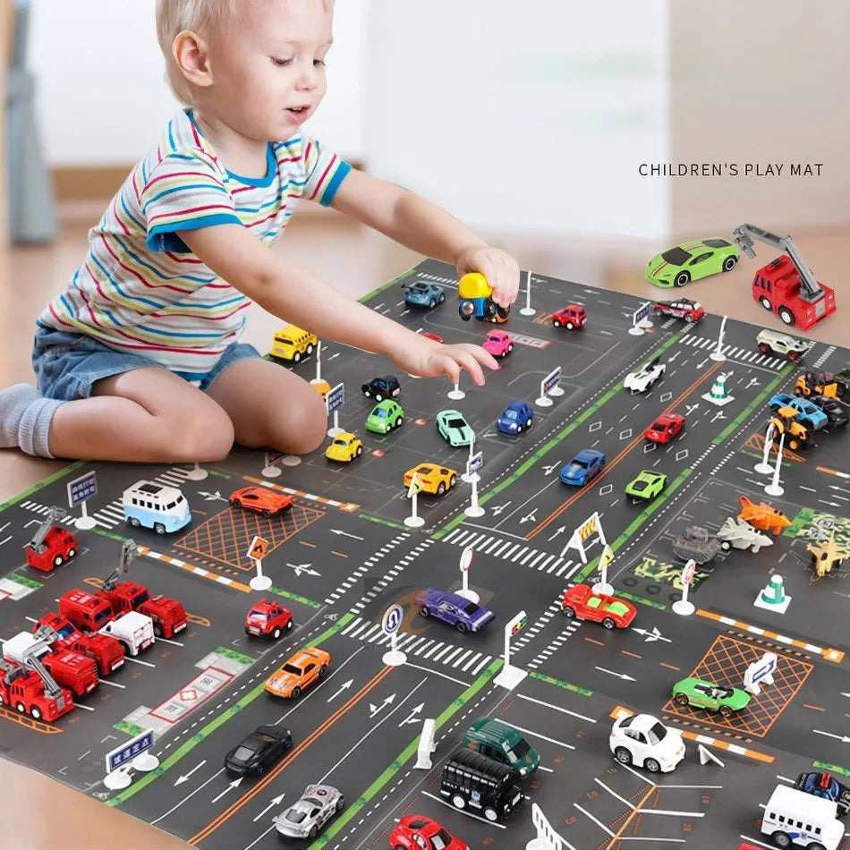 130*100cm Baby Crawling Mat for Children Cartoons Traffic Rug Indoor Toys City Road Carpet Kids Game Little Girl and Boy Playmat