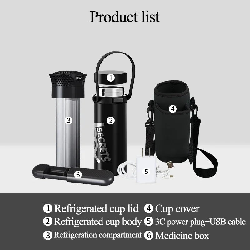 Portable Mini Insulin Auxin Growth Hormone Refrigerated Cup Traditional Chinese Medicine Drug Interferon Refrigerated Box Cooler