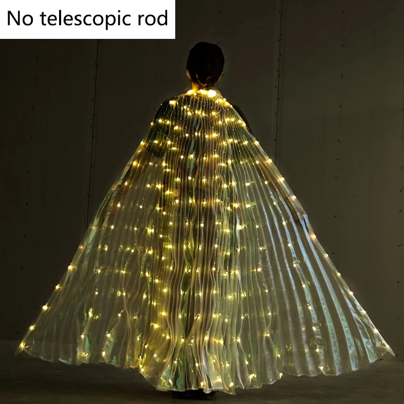 LED Luminous Butterfly Wing Belly Dancing Performance Costumes Stage Show Christmas Party Lighting Cloak Luminous Butterfly Wing