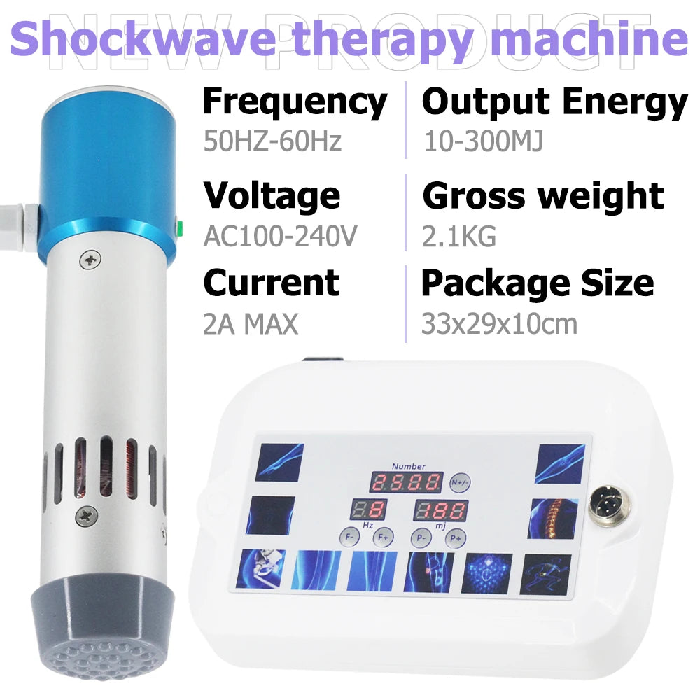 Shockwave Therapy Machine 300MJ For Effective ED Treatment And Body Pain Relief Massage Newest Professional Shock Wave Massager