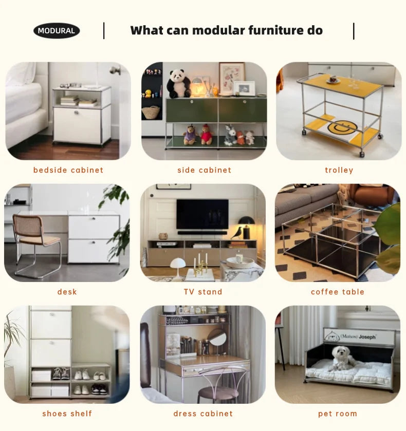 Modern Steel Flip Door Cabinet｜2-Tier Modular Storage Unit｜Custom Color Metal Organizer for Entryway, Living Room or Office