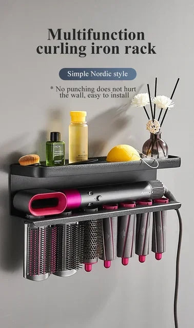 Hairdryer Holder Wall Mount Suitable For Dyson Airwrap Shelf Dryer And Hair Curler Holder Storage Rack Bathroom Organizer FR2002