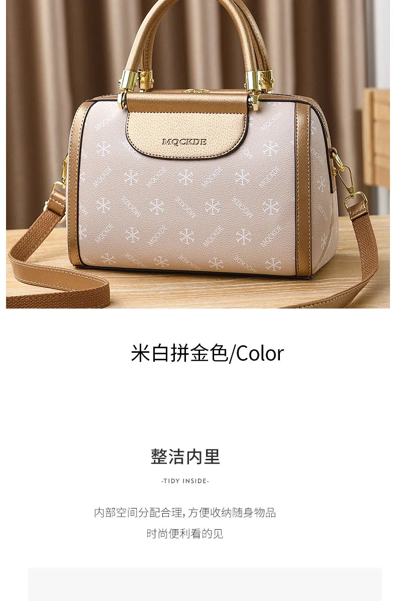 2024 Fashion New Boston Pillow Bag Soft Leather Women's Handbag Versatile Classic Shoulder Bag Large Capacity Crossbody Bag