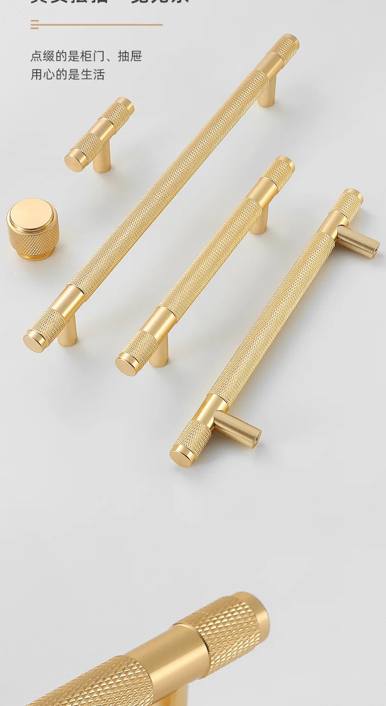 Black Gold Knurled Kitchen Cupboard Cabinet Storage Handles Closet T Bar Wardrobe Door Pulls Door Knobs Home Furniture Handles