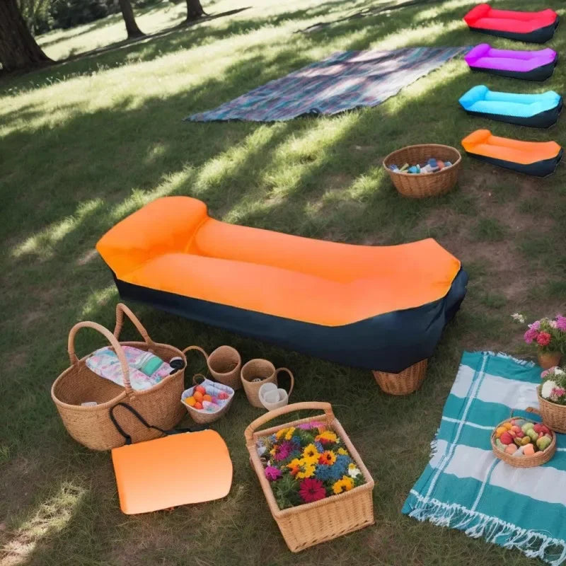 Portable Inflatable Sofa Chair - Quick Inflation and Deflation, Sofa with Storage Bag, Suitable for Travel, Camping - Picnicking