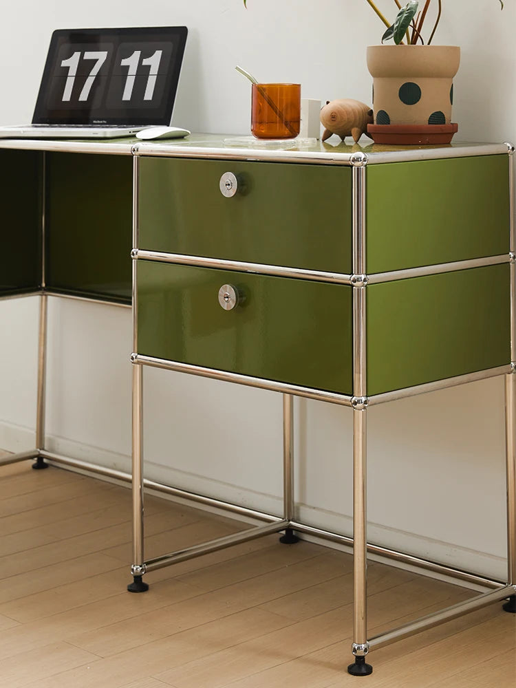 Modern Modular Metal Desk with Storage Cabinet Standing Desk Office Desk Computer Table Room Desks