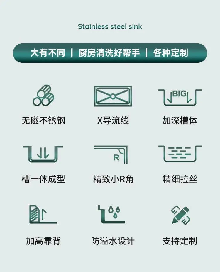 304 Integral Stainless Steel Cabinet Household Simple Kitchen Stove Sink Cabinet Rural Storage Storage Thickened Cupboard