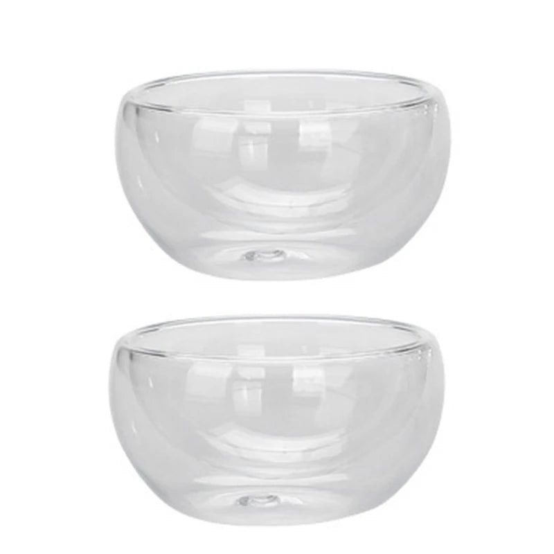 50ml Small Tea Cup Exquisite Double-layer Glass Transparent Cup Kung Fu Heat Resistant Teaware Puer Tea Coffee Cups Drinkware