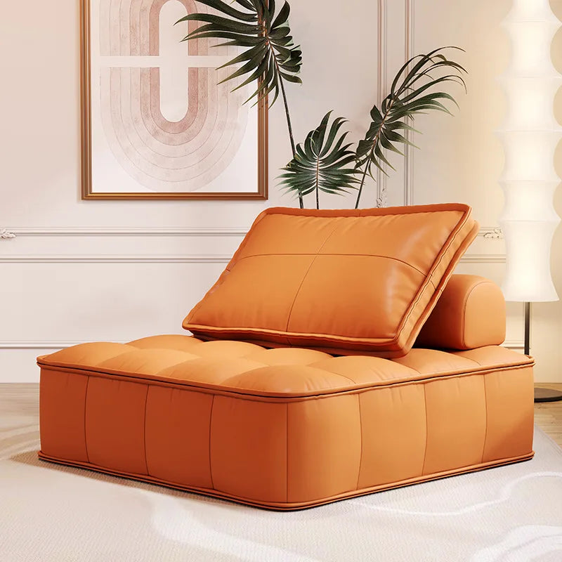 Internet-famous tofu block sofa: light luxury tech fabric lazy sofa, convertible for lying and sleeping, small-sized square sofa