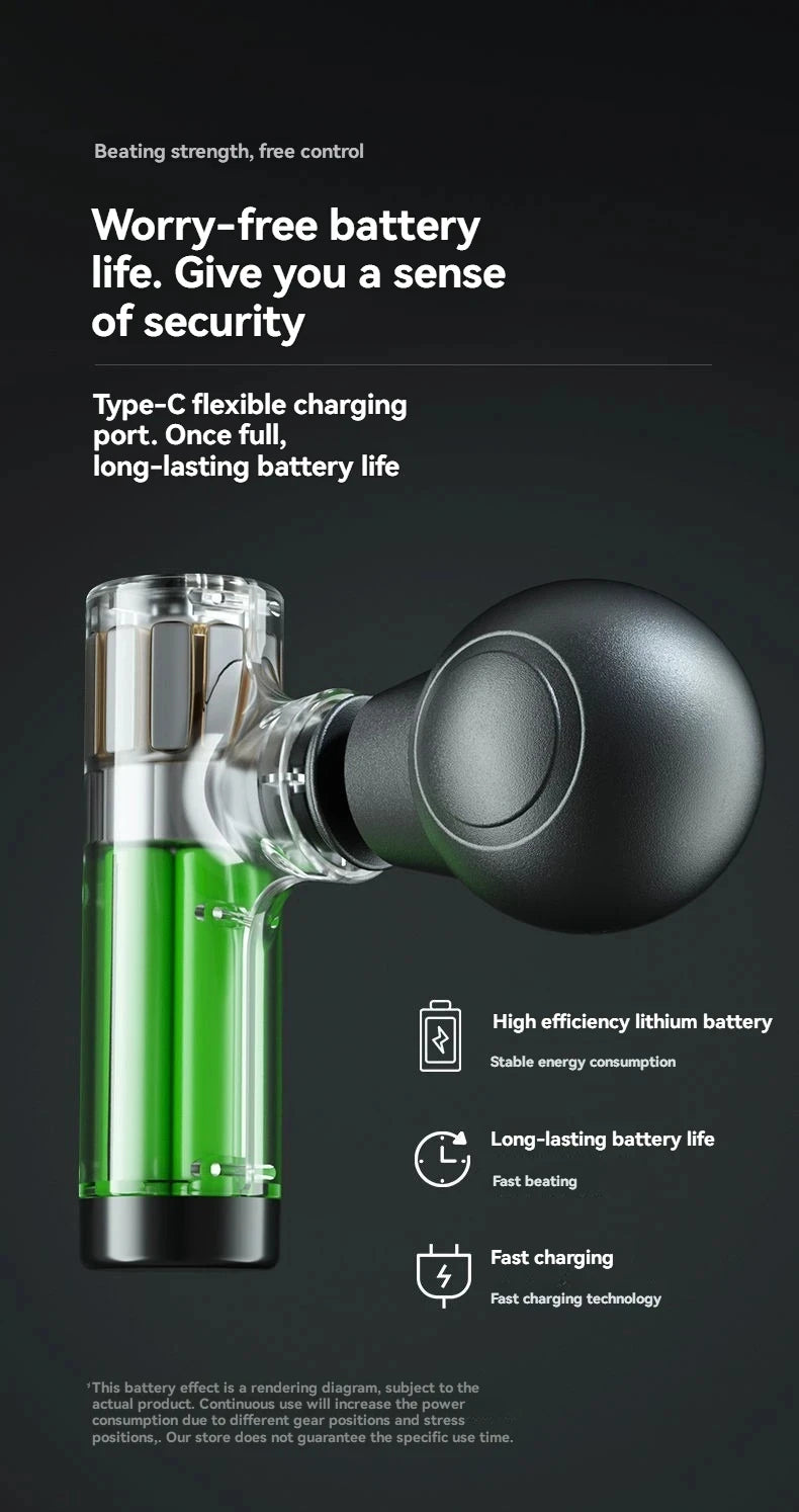 2025 New Mini Massage Gun USB Portable Muscle Relaxation Vibrating Fitness Equipment for Neck Back Shoulder Pain Relief