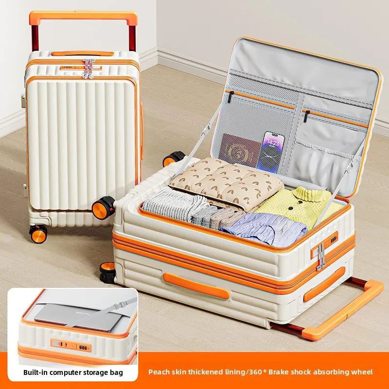 COLENARA Side Opening Suitcase 20"24"26 Inch Women's Boarding Box Men's Large Capacity Cart Case Cart Style Travel Luggage