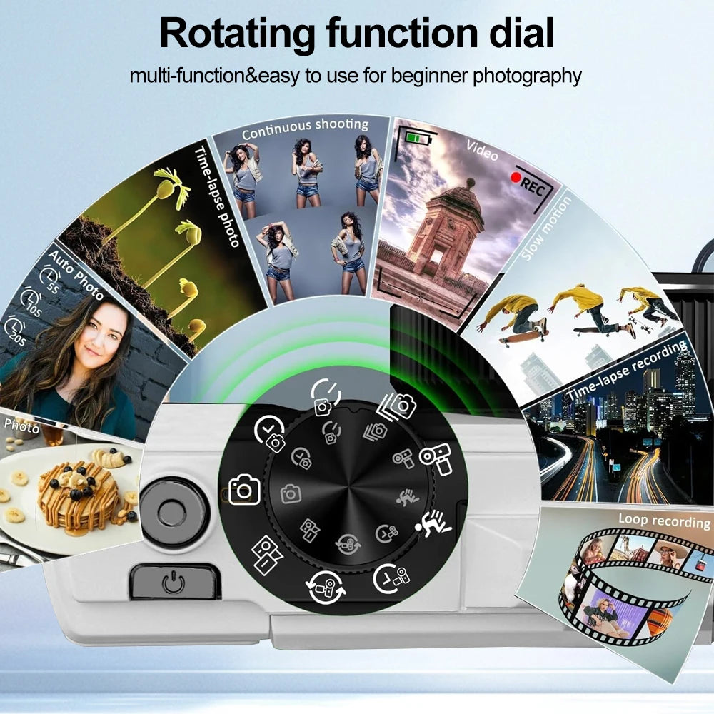 64MP Digital Photography Camera 3.0" Flip Screen WIFI 18X Digital Zoom 4K Vintage Vlog Video Recorder YouTube Webcam Cameras