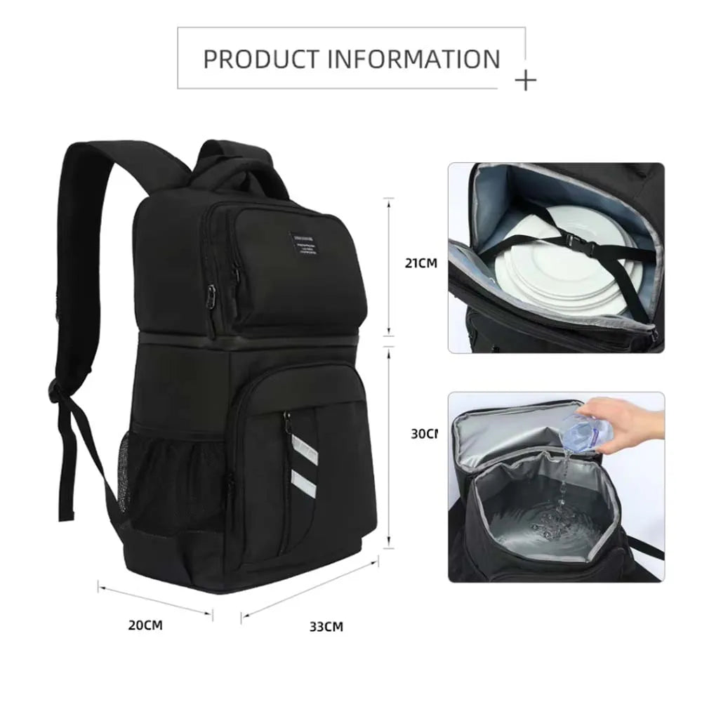 DENUONISS 2-in-1 Thermal Cooler Backpack Insulated Cooler Bag Picnic Beer Cooler Bags Refrigerator Bag For Outdoor Hiking