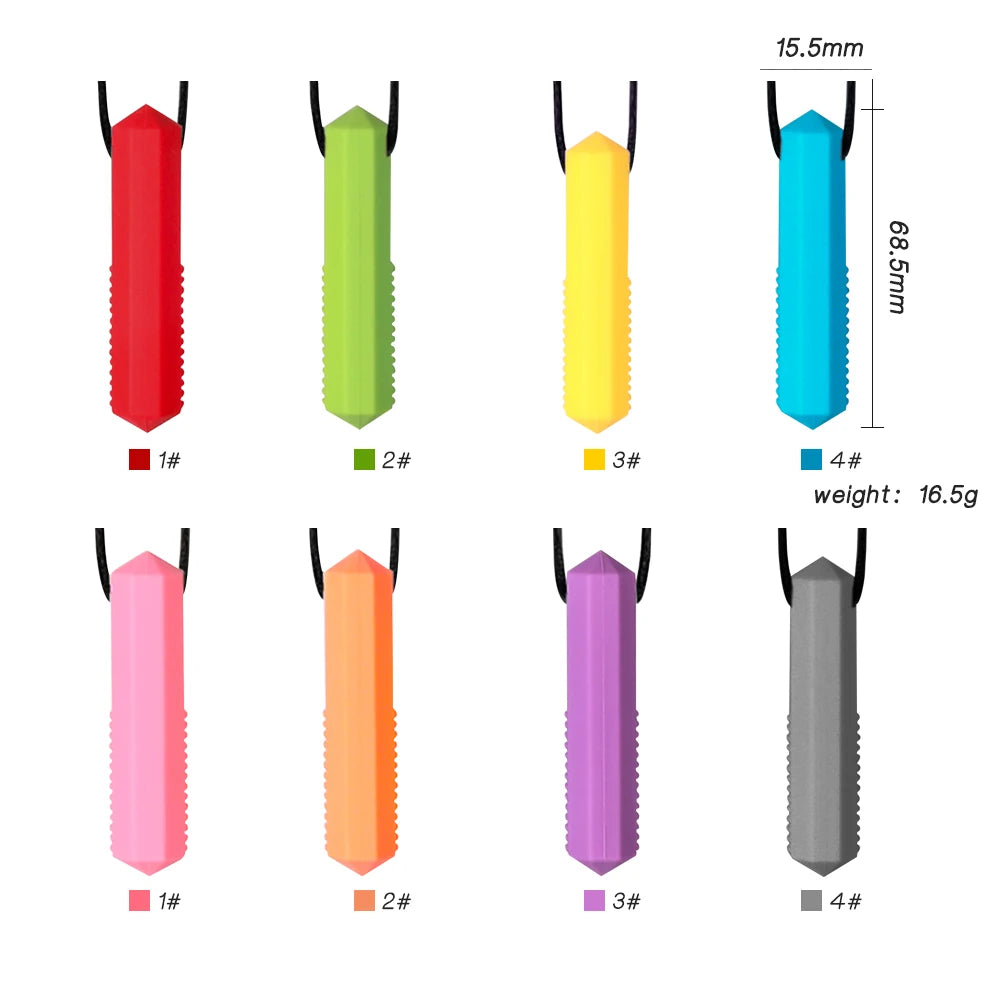 1pcs Silicone Teether Kids Chew Necklace Sensory Chewy Pendant Oral Motor Toys Therapy Tools for Autism ADHD chidren's goods