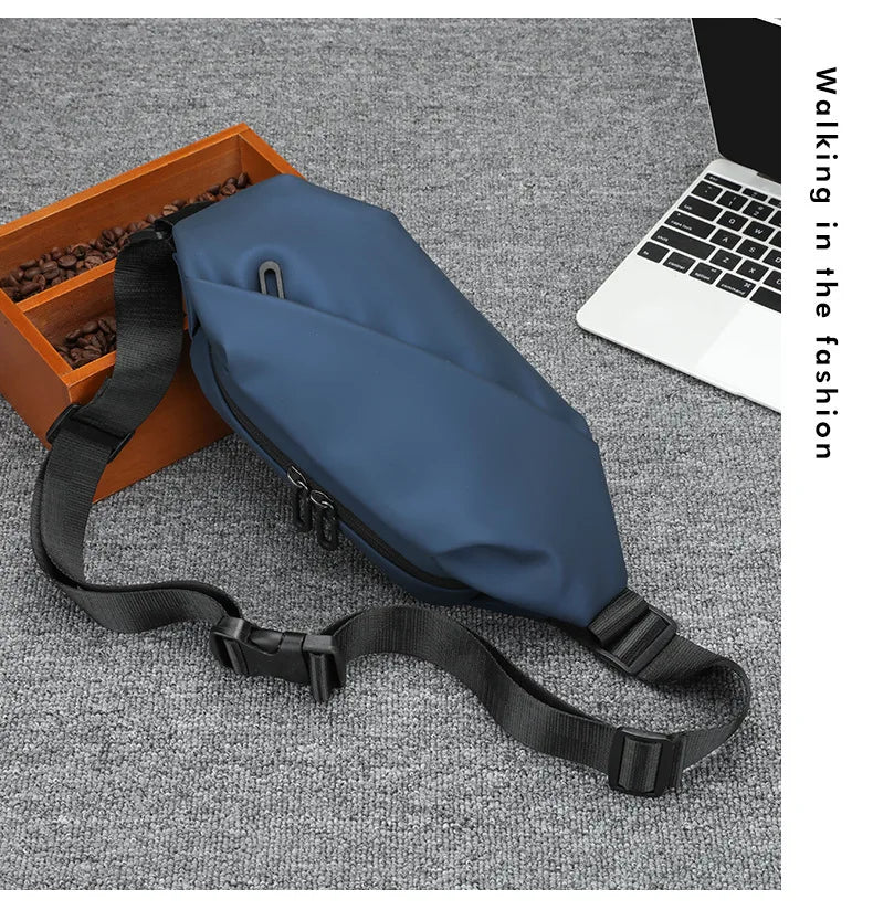 New waist bag, outdoor chest bag, business crossbody bag, multifunctional and trendy chest bag, men's sports shoulder bag