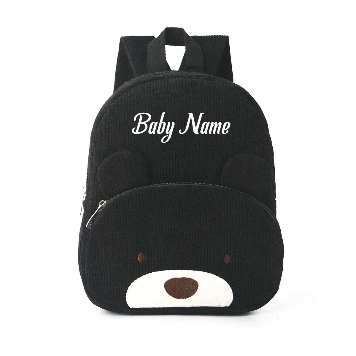 Personalized corduroy Backpack custom name embridery kindergarten schoolbags for children girls boys solid baby cute bags bear