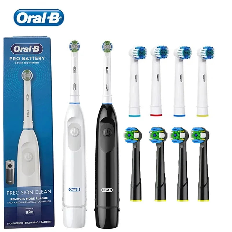 Oral B Rotation Electric Toothbrush AA Battery 7600 Rpm Cross Action Cleaning Teeth Tooth Brush with Brush Refills