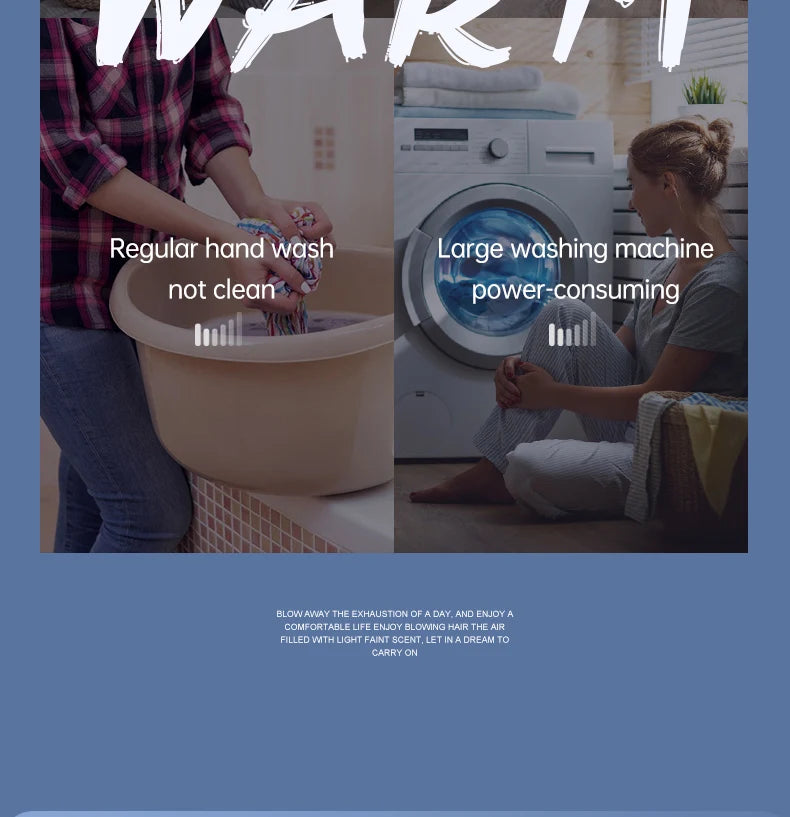 F1 portable mini washing machine with USB charging, silent and fully automatic washing machine, a must-have for dormitory travel