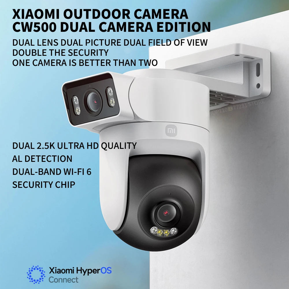 2025 NEW Xiaomi Outdoor CW500 Dual Camera Version IP66 Security Protection CCTV AI Detection Full-Color Night Vision Smart Home