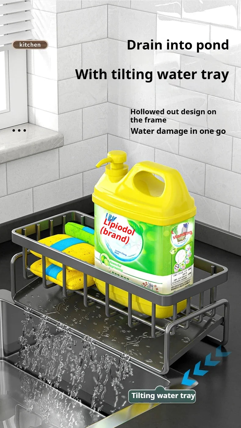 Carbon steel Kitchen Shelf Rag Storage Drainage Shelf Storage Rack Home Spice Sink Drainage dish drying rack Kitchen Accessories