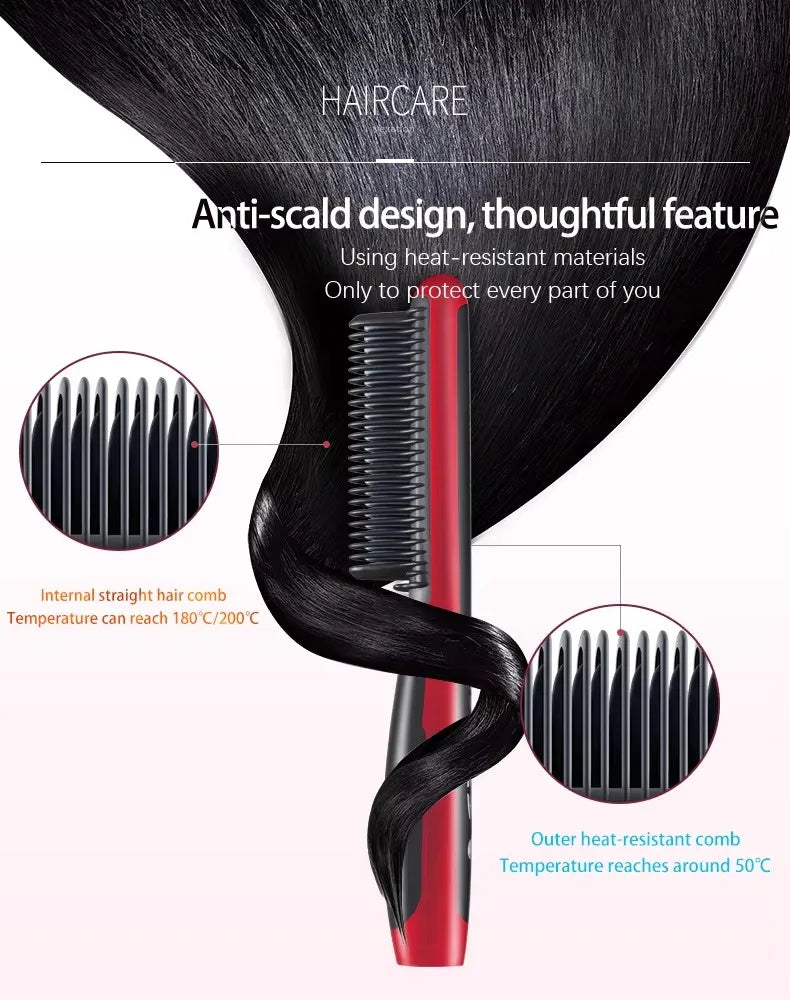 Professional Electric Hair Styling Straightening Smoothing Modeling Brush Rotating Hairbrush Hot Comb Electrical Curling Iron