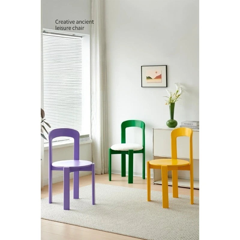 Scandinavian Solid Wood Rey Dining Chairs Steam Bent Technology Ergonomic Bruno Rey Chair Kitchen Furniture Restaurant Chair