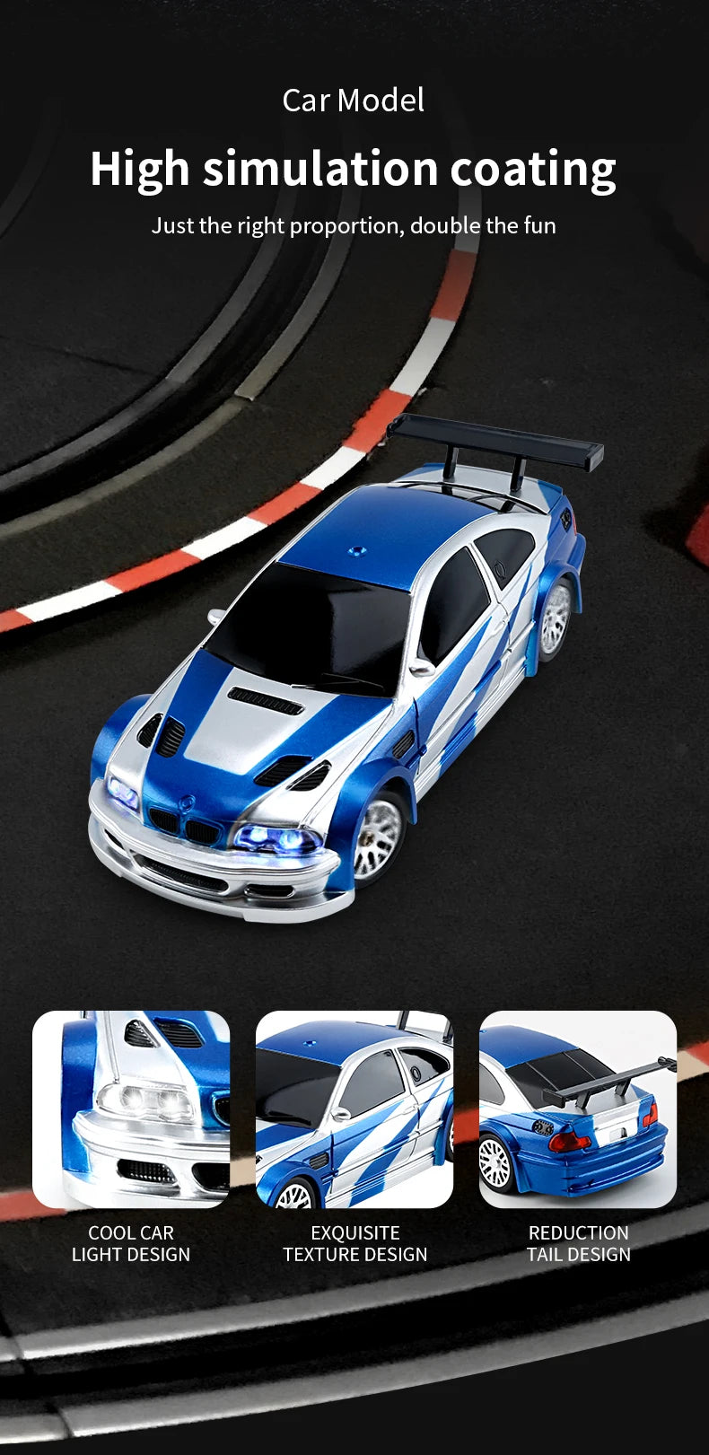 Upgraded Gyro 1/43 RC Drifting Car Racing RTR 4WD High Speed Radio Control Model 2.4G Drift Race Vehicle Mini Gifts