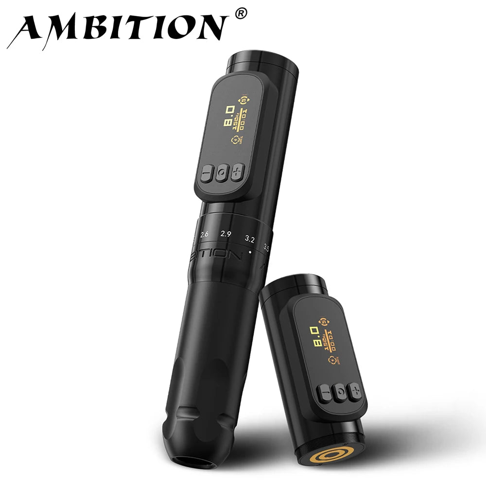Ambition Sally 270 Wireless Tattoo Machine adjustable stroke 2.0-3.5mm Permanent Makeup Rotary Pen Coreless Motor Tattoo Suppy