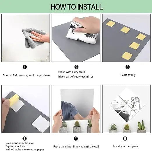 Square Self Adhesive Silver Acrylic Mirror Non Glass Safety Mirror 20x20cm 30x30cm For Baby Kids Playroom Home Wall Decor 4pcs