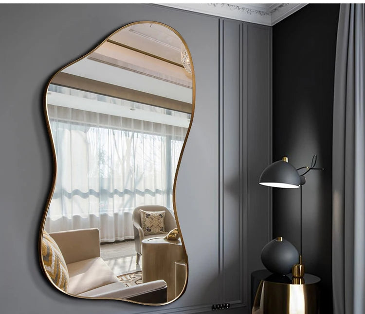 Large Size Full Body Mirror Standing Art Wall Luxury Irregular Frame Accent Unique Mirror Xenomorph Espelhos Trendy Furniture