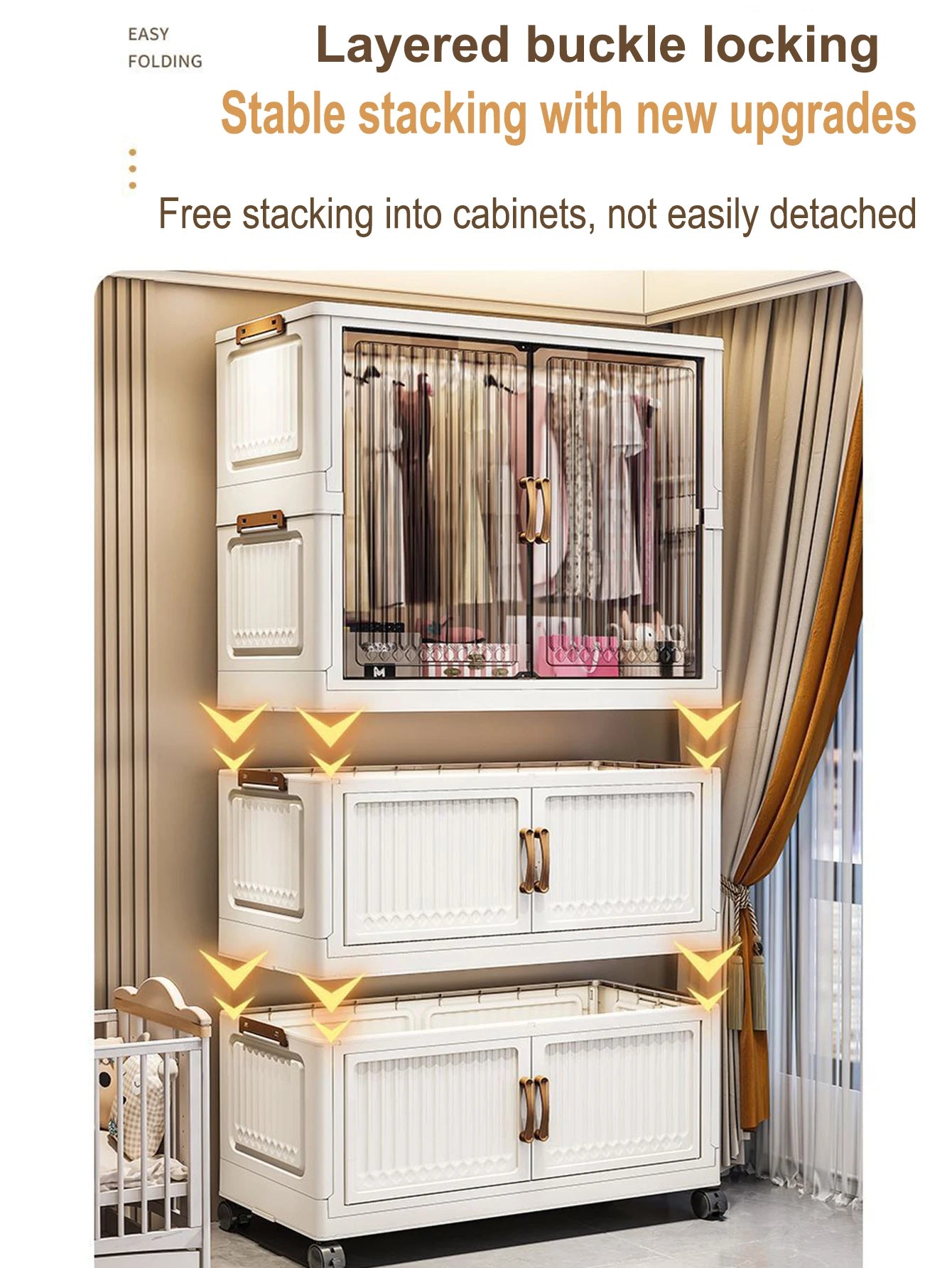 70/80cm Length Multifunction Folding Locker Large Capacity Dustproof Wardrobe Sundries Cabinet Closet Organizer