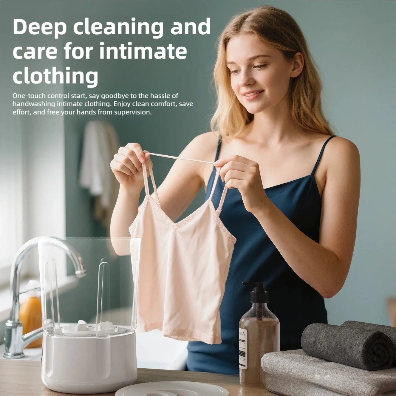 TINSOL Portable Mini Washing Machine Laundry Device Perfect for Travel Socks & Underwear Cleaning Effortlessly Clean Your Clothe