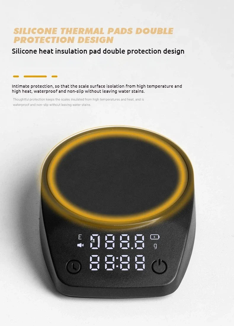 Mini Coffee Scale Electronic Italian Coffee Bean Scale Palm Size Timing Weighing Scale Home Kitchen Tool Coffee Bar Accessories